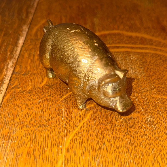 Vintage Brass Pig Wilbur From Charlottes Web Figurine 3.5" x 2" - Picture 1 of 4
